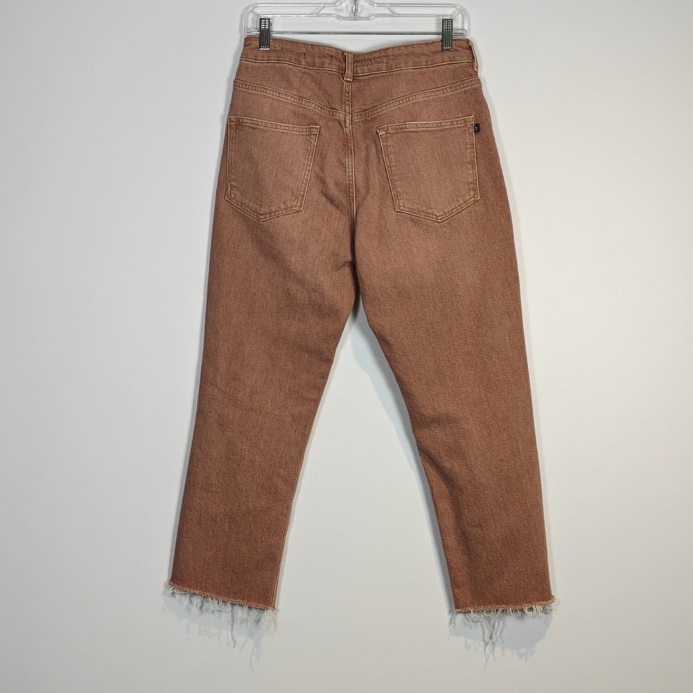 ANTHROPOLOGIE PILCRO The Vintage Straight Brown/Pink Busted Knees Jeans Size 30 - Picture 12 of 16